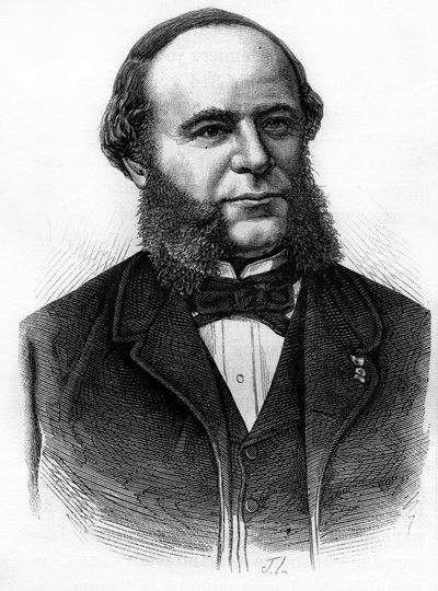 Portrett av Auguste Pouyer-Quertier (Pouyer Quertier) (1820 - 1891). Gravering av slutten av 1800-tallet i "Histoire de France"" av H. Martin. av Unknown artist
