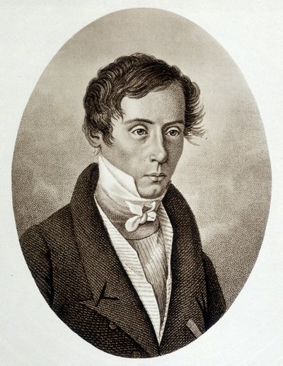 Portrett av Augustin Fresnel (1788-1827), fransk fysiker. av Unknown artist