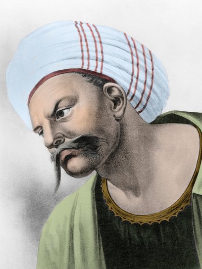 Portrett av Averroes (Ibn Rushd) - Portrett av Ibn-Rushd (Ibn Rushd) kjent som det latinske navnet Averroes (1126-1198) av Unknown artist