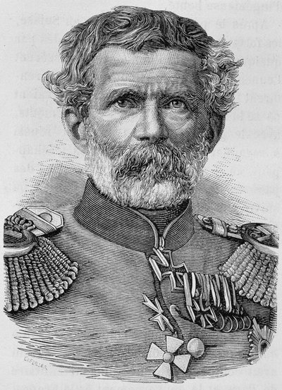 Portrett av baron von Manteuffel. Gravering av slutten av 1800-tallet i "Histoire de France"" av H. Martin. av Unknown artist