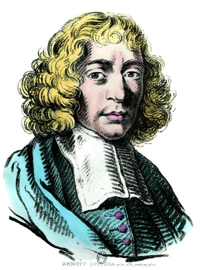 Portrett av Baruch de Spinoza (1632 - 1677) nederlandsk filosof, også kjent som Bento de Espinosa eller Benedictus de Spinoza eller Benoit de Spinoza. Gravering fra 1600-tallet. Coll. Gå. av Unknown artist
