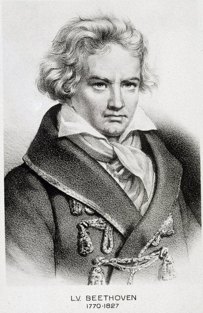 Portrett av Beethoven (1770 - 1827). av Unknown artist
