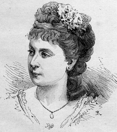 Portrait of Blanche Baretta (Barreta) (b. 1855), French comedian, member of the Comedie Francaise from 1875 to 1901. Engraving in “” Le Monde Illustré”” n¡1168 of 16 August 1879. av Unknown artist