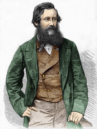 Portrait of Captain Speke, British explorer (1827 - 1864). av Unknown artist