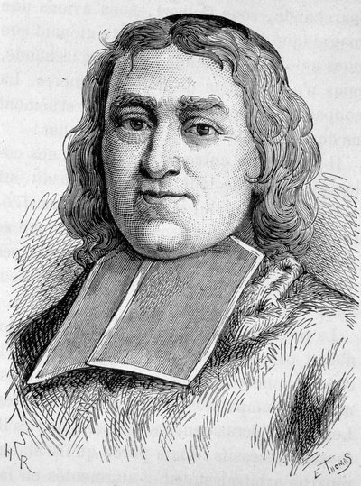 Portrait of Cardinal Fleury (1653 - 1743) (André Hercule de Fleury). Engraving of the end of the 19th century in “Histoire de France”” by H. Martin. av Unknown artist