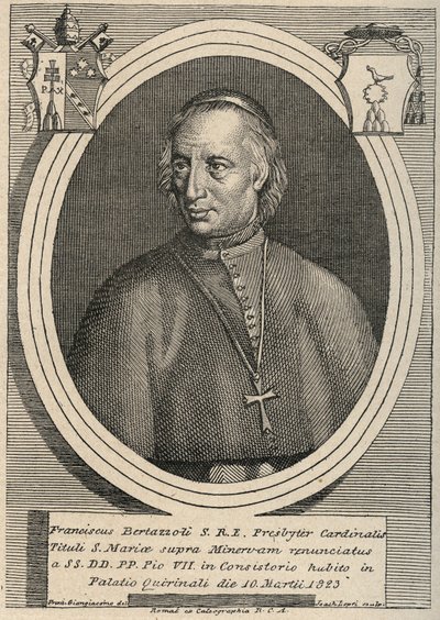 Portrait of Cardinal Francesco (Francois Franciscus) Bertazzoli (1754-1830) av Unknown artist
