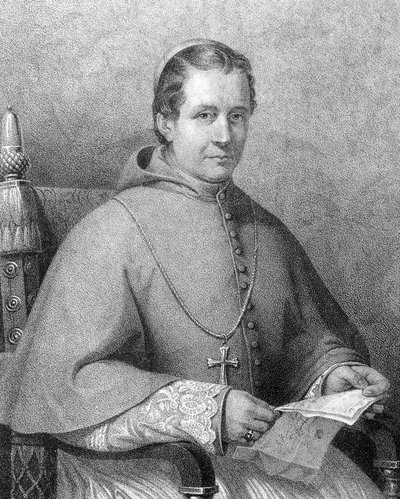Portrett av kardinal Giovanni Maria Mastai Ferretti (1792-1878), pave Pius (Pius) IX fra 1846 til 1878 av Unknown artist