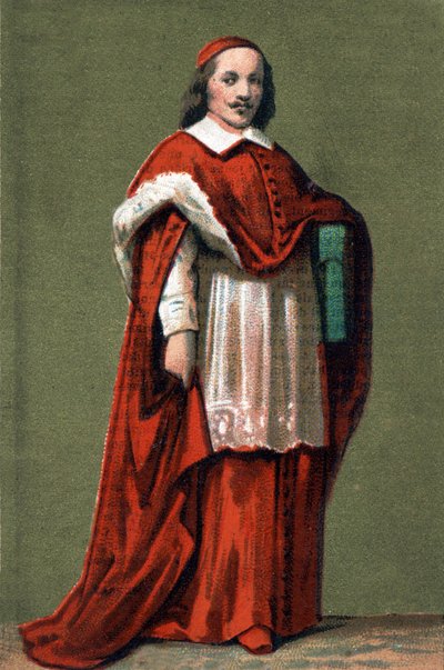 Portrett av kardinal Jules Mazarin (1602-1661) gravering av av Unknown artist