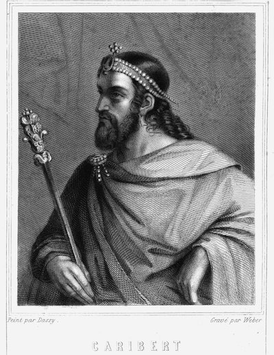 Portrait of Caribert (? -?) , King of Paris (561 - 567) - in “” Histoire des Français”” by Lavallée, engraving, sd. av Unknown artist