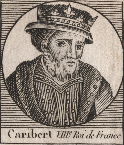 Portrett av Caribert, Frankenes konge (561-567) - Caribert eller Charibert (d.567) Frankenes konge - gravering fra "" Instruction sur l