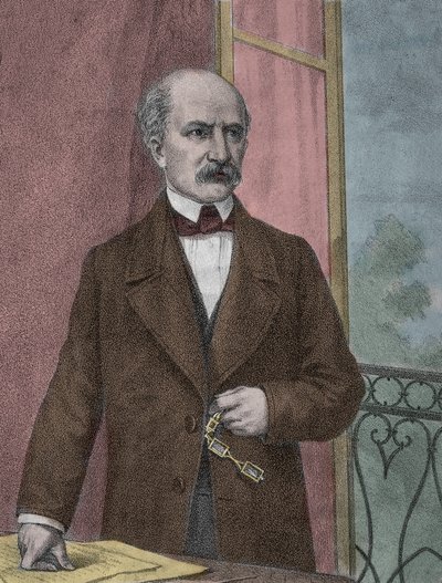 Portrett av Carlo Cattaneo (1801-1869), italiensk patriot, filosof - Portrett av patrioten, filosofen, politisk tenker Carlo Cattaneo (1801-1869) av Unknown artist