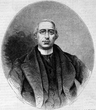 Portrett av Carlo Passaglia (1812-1887), italiensk kirkemann, partisan for Italias enhet. Gravering i "" Le Monde Illustré"" n¡240 av 16. november 1861. av Unknown artist