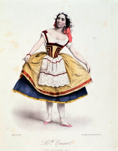 Portrett av Celestine Emarot i Guillaume Tell, ballett av Gioacchino Rossini, ca. 1858 av Unknown artist