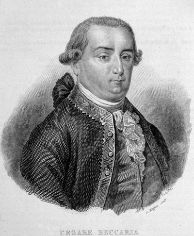 Portrett av Cesare Bonesana, Marquis de Beccaria (1738 - 1794), italiensk jurist. av Unknown artist