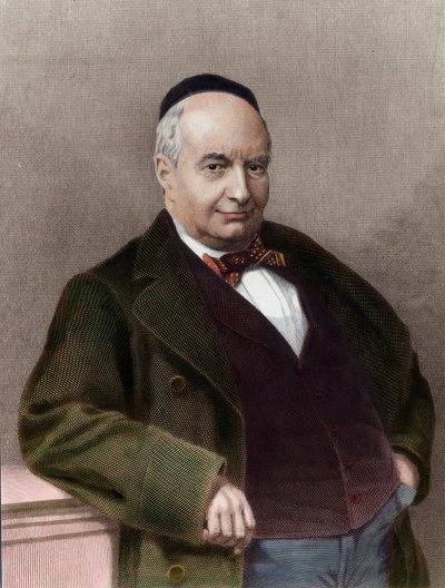 Portrett av Charles Auguste Sainte Beuve (1804-1869), fransk forfatter. Gravering av 1800-tallet. Privat samling. av Unknown artist
