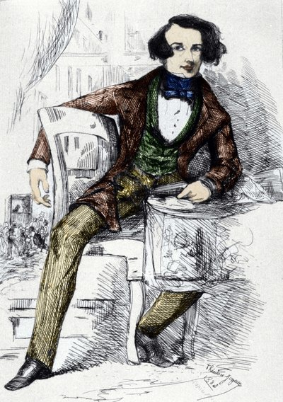 Portrett av Charles Dickens (1812-1870), engelsk forfatter. av Unknown artist