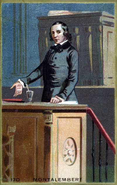 Portrett av Charles Forbes, greve av Montalembert (1810 - 1870), fransk journalist og politiker. Kromolitografi fra slutten av 1800-tallet. av Unknown artist