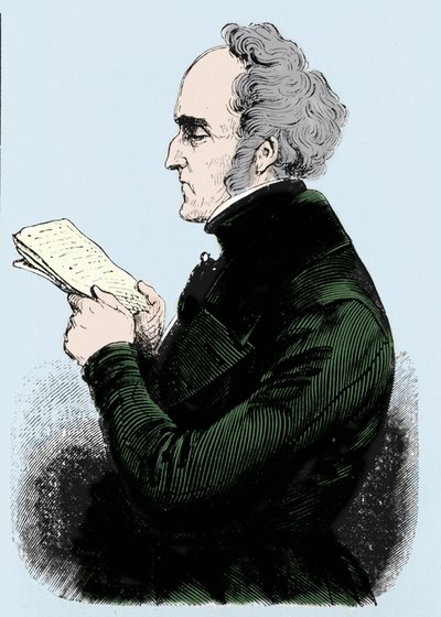Portrett av Charles Fourier (1772 - 1837), fransk sosialistisk teoretiker. Gravering fra 1800-tallet. av Unknown artist