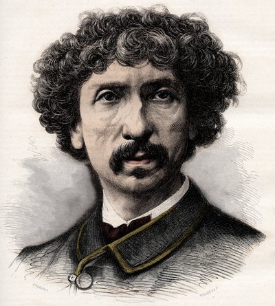 Portrait of Charles Garnier (1825-1898), French architect - engraving in “La musique populaire””” illustrated weekly newspaper - 1882 av Unknown artist