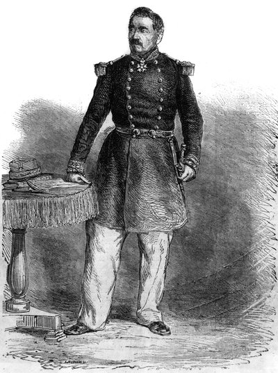 Portrett av Charles Guillaume Marie Appollinaire Antoine Cousin Montauban, Comte of Palikao (1796-1878) - engelsk general og statsmann - gravering av Unknown artist