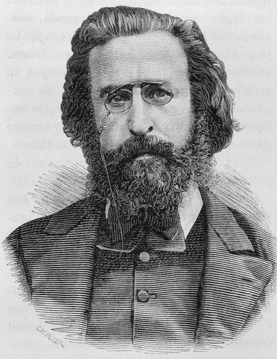 Portrett av Charles Théophile Ferré (1845 - 1871). Gravering av slutten av 1800-tallet i "Histoire de France"" av H. Martin. av Unknown artist