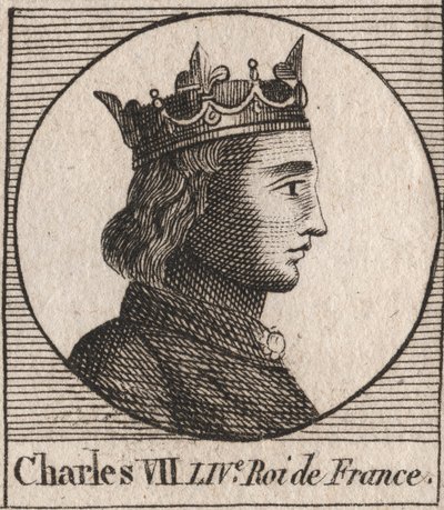 Portrett av Charles VII (1403-1461) Konge av Frankrike - CHARLES VII (1403-1461) Konge av Frankrike av Unknown artist