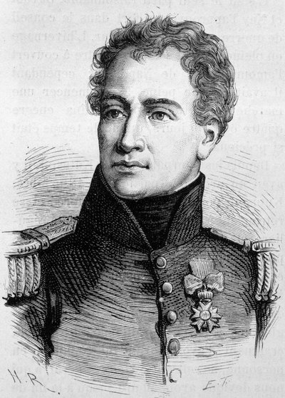 Portrait of Claude Francois de Malet (1754 - 1812). (Claude-Francois Malet) Engraving of the end of the 19th century in “Histoire de France”” by H. Martin. av Unknown artist