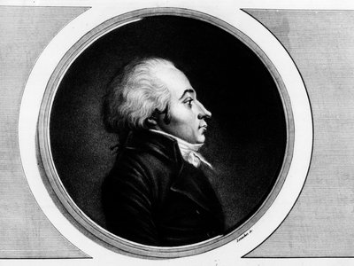 Portrett av Claude Roberjot (1752-1799), stedfortreder for Saone-et-Loire ved nasjonalkonvensjonen. Gravering i "" Komplett samling av historiske malerier fra den franske revolusjonen, i tre bind.""" 1804. av Unknown artist
