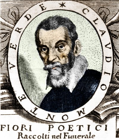 Portrett av Claudio Monteverdi etter fronten av poetiske blomster samlet i begravelsen til den meget berømte og svært ærverdige signor Claudio Monteverdi, utgitt i Venezia i 1644. av Unknown artist