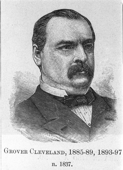 Portrett av Cleveland Grover (1837 - 1908), amerikansk statsmann. av Unknown artist