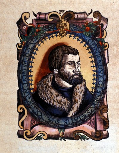Portrett av Conrad Gesner (1516 - 1565) Zürich-lege etter Historia Animalium av Conrad Gesner, Tiguri 1560. Biblioteca Nazionale Braidense. Milan av Unknown artist