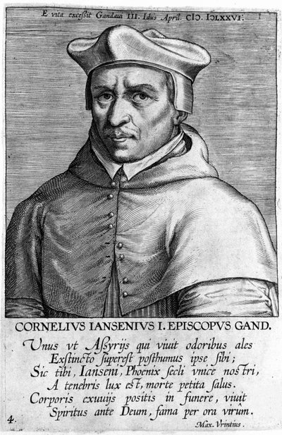 Portrett av Cornelius Jansen, dit Jansenius (1585-1638), grunnlegger av jansenismen. Gravering fra 1600-tallet. av Unknown artist