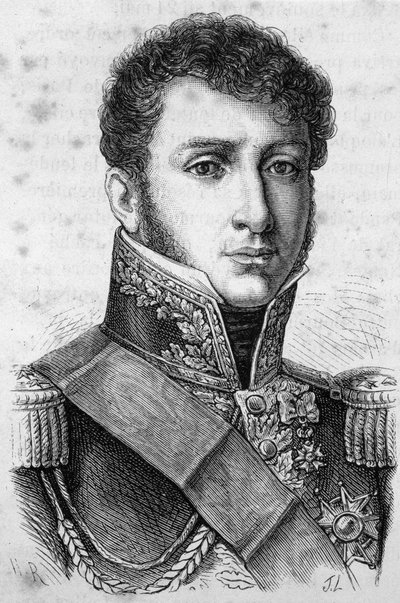 Portrett av grev Charles Tristan av Montholon, fransk general (1783-1853). av Unknown artist