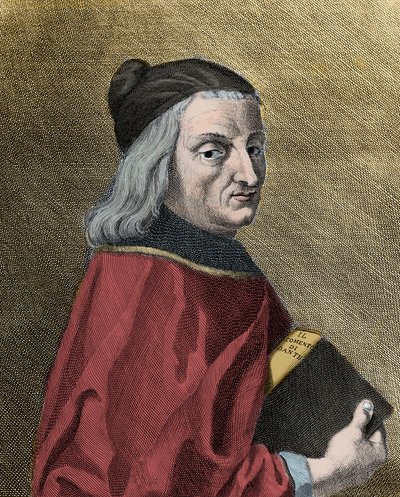 Portrett av Cristoforo Landino (1424-1498), italiensk humanist av Unknown artist