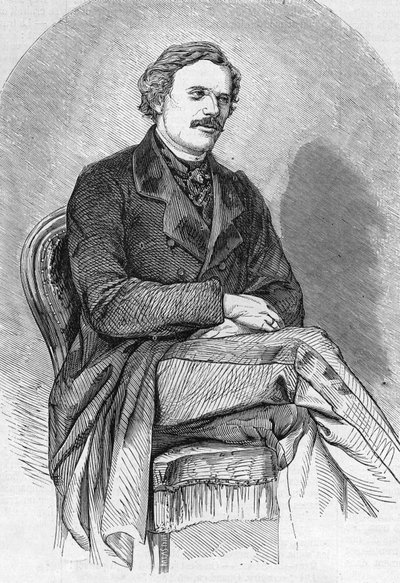 Portrett av Daniel Dunglas Home (1833-1886) medium tartan. av Unknown artist