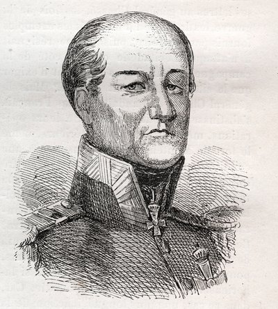 Portrett av David Hendrik, Baron Chasse 1765-1849 - gravering av Unknown artist