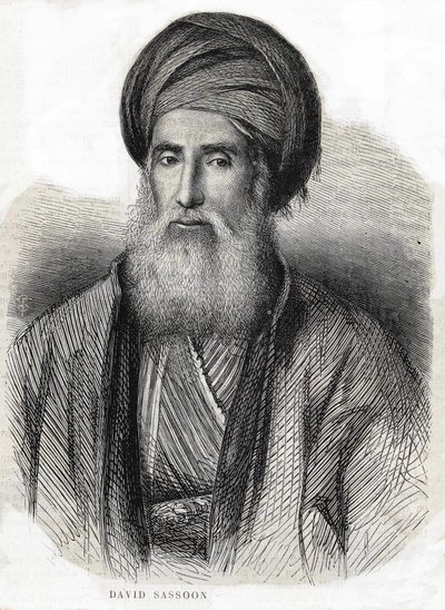 Portrait of David Sassoon 1792-1865 av Unknown artist