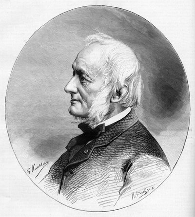 Portrait of Desire Nisard (1806-1888) writer and member of the French academy elected in 1850. av Unknown artist
