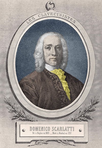 Portrait of Domenico Scarlatti (1685 - 1757) Italian composer av Unknown artist