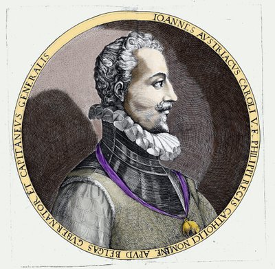Portrett av Don Juan av Østerrike (1547-1578), uekte sønn av Charles V (1500 - 1558). Gravering av Unknown artist