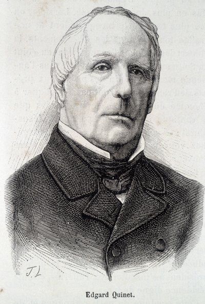 Portrett av Edgar (Edgard) Quinet, fransk historiker (1803 - 1875) av Unknown artist
