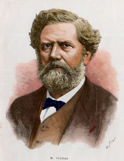 Portrett av Edme Felix Alfred Vulpian (1826-1887), fransk lege og fysiolog. Gravering av 1800-tallet. Privat samling. av Unknown artist