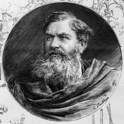 Portrait of Edmond du Sommerard (1817-1885), director of the Musee de Cluny, In “” The Illustrous World”” 1885. av Unknown artist