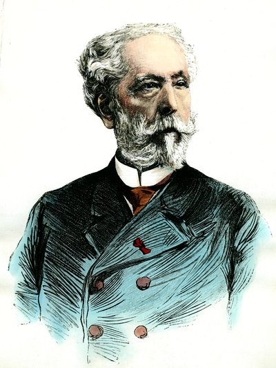 Portrett av Edouard Lalo (1823-1892) fransk komponist. Gravering av privatsamlingen fra 1800-tallet av Unknown artist