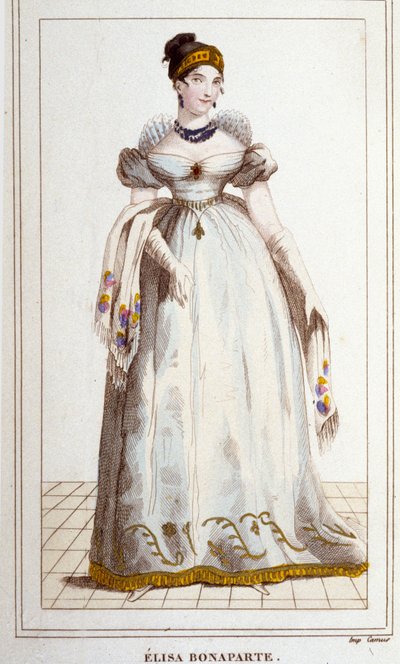 Portrett av Elisa Bonaparte (Maria Anna dit Eliza av Unknown artist