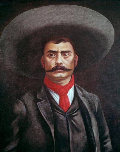 Portrett av Emiliano Zapata (1879-1919), meksikansk av Unknown artist