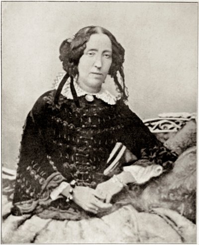 Portrett av Emma Roberts, forlovet noen måneder av den italienske patrioten Giuseppe Garibaldi (1807-1882). Fra et fotografi. Privat samling av Unknown artist