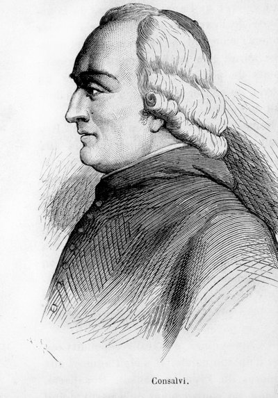 Portrett av Ercole Consalvi (1757-1824), kardinalstatssekretær i Pius VII. av Unknown artist