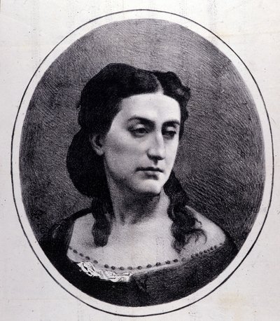 Portrett av Erminia Frezzolini. Italiensk sopran (1818-1884). av Unknown artist