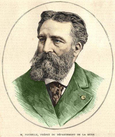 Portrett av Eugene Rene Poubelle (1831 - 1907), fransk embetsmann og prefekt for Seinen. Coll. Bianchetti. av Unknown artist